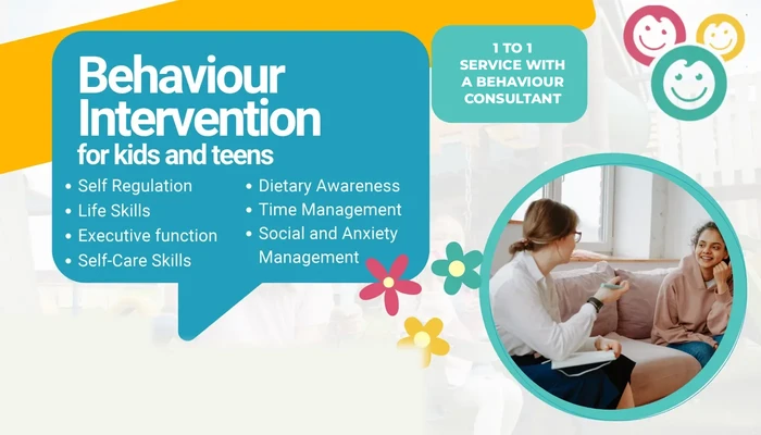 Behaviour Intervention for kids and teens: a 1 to 1 service with a qualified Behaviour Consultant covering self regulation, life skills, executive function and more